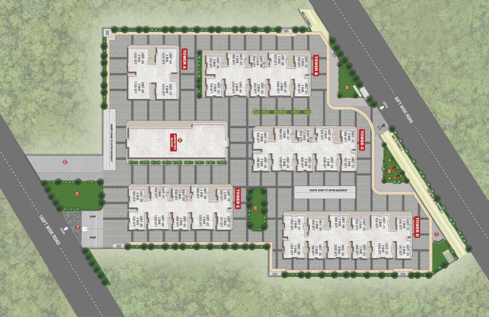 Hillcrest master plan aerial view of the project layout